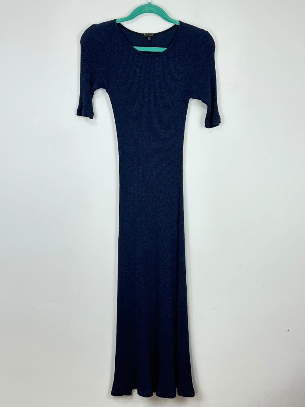 Massimo Dutti Womens Bodycon Knit Long Short Sleeve Dress XS Classic Minimalist